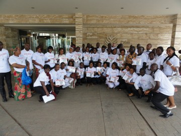 Hotel employees in Conakry, Guinea after a training on Ebola. ©CDC Global