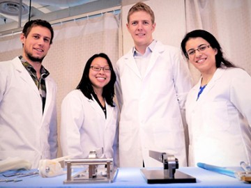 EiS project team members Andrew Meyer, Vivian Chung, Gregory Allan, and Shalaleh Rismani have invented a medical screw cutter that has the potential to dramatically improve orthopaedic care in developing countries.